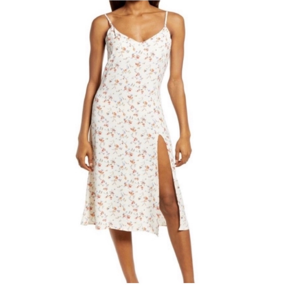 Reformation Floral Midi Slit Dress